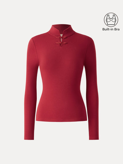 Mandarin Collar Long Sleeve Brami with Frog Buttons Limited Edition