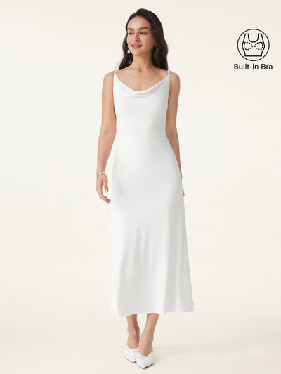 Effortless Vacay Cowl Neck Midi Brami Dress