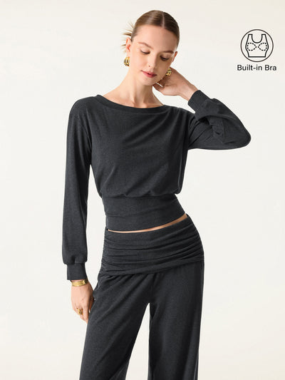 Non-Itchy Wool Blend Boatneck Brami