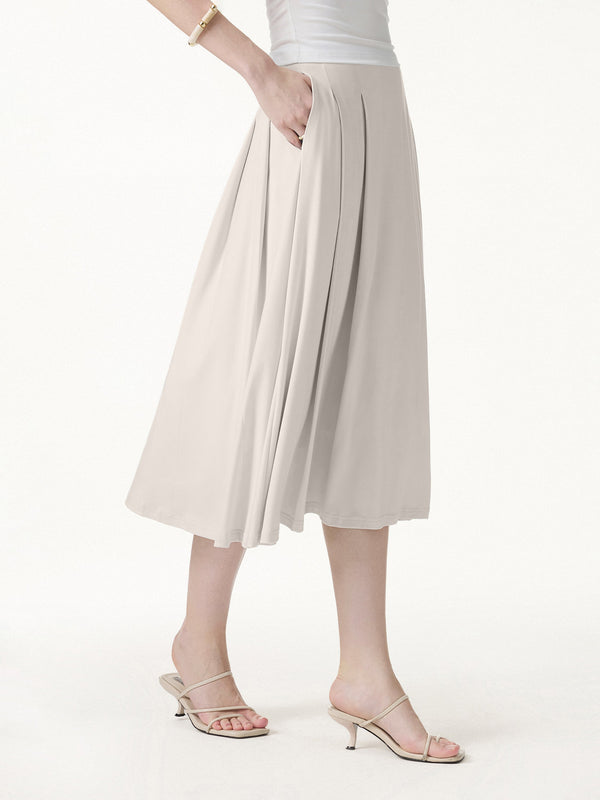OGLmove CoolTouch Circle Flare Midi Skirt with Pockets Fog XS