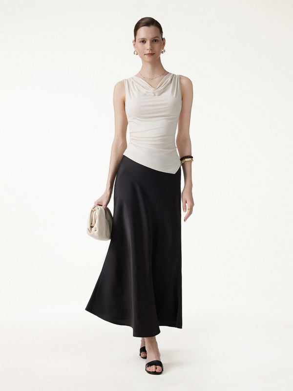 OGLmove Cowl Neck Asymmetrical Sleeveless Bra Top