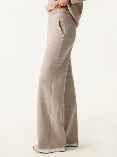Double Waistband Straight Leg Pants with Pockets