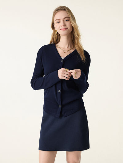 Cozy Rib V-Neck Button-Fronted Cardigan