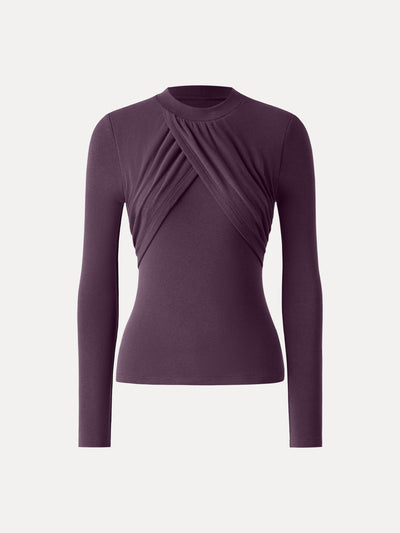 ProWarm Crewneck Ruched Long Sleeve Top