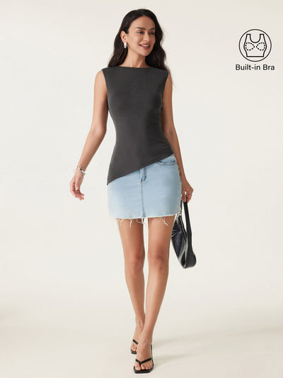 Asymmetrical Hem New Airy Brami Tank