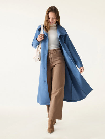 FuzzLuxe Belted Tunnel Neck Button Front Coat