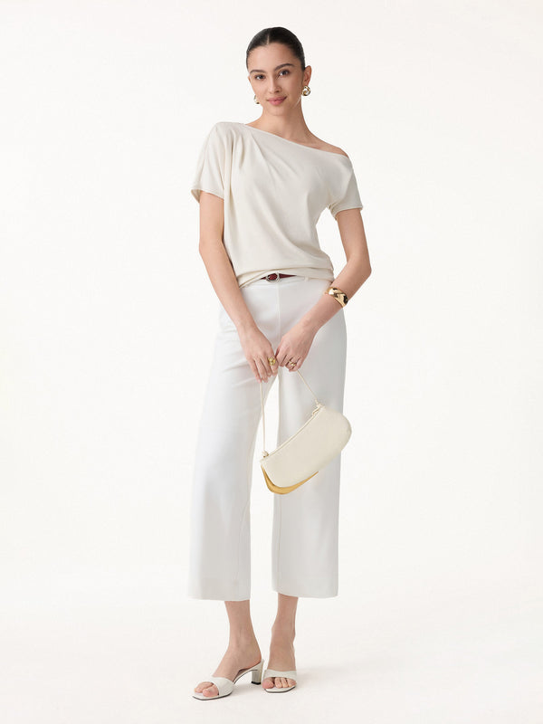 OGLmove Cotton-Lyocell Effortless Asymmetrical Tucked Tee