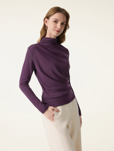 ProWarm Mockneck Ruched Long Sleeve Top