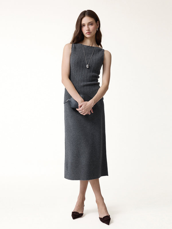 OGLmove The Everyday Textured Merino-Blend Knit Skirt