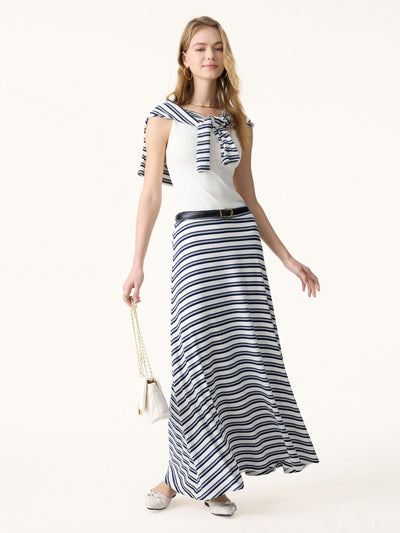 Lyocell Wool Anti-Wrinkle A-Line Circle Maxi Skirt