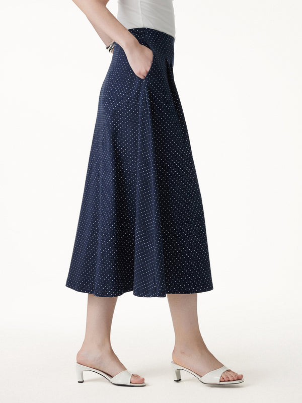 OGLmove Flared Midi Skirt with Pockets
